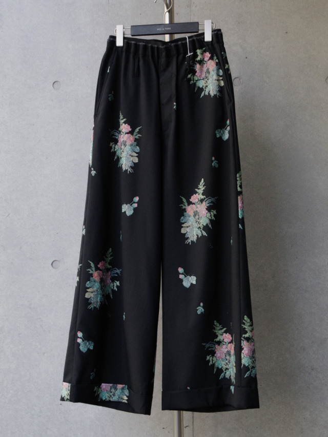 BED J.W. FORD "Flower Pattern Wide Trousers" - BLACK