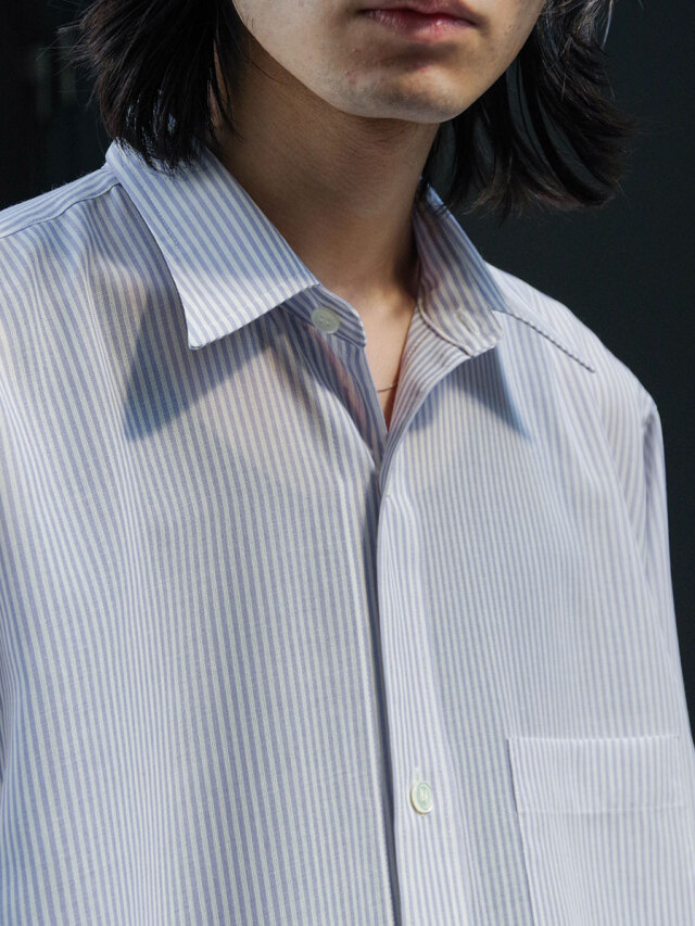 トップス BED J.W. FORD STRIPED WOOL SHIRTS Striped Wool Long Shirts – White｜BED j.w. FORD Official Website