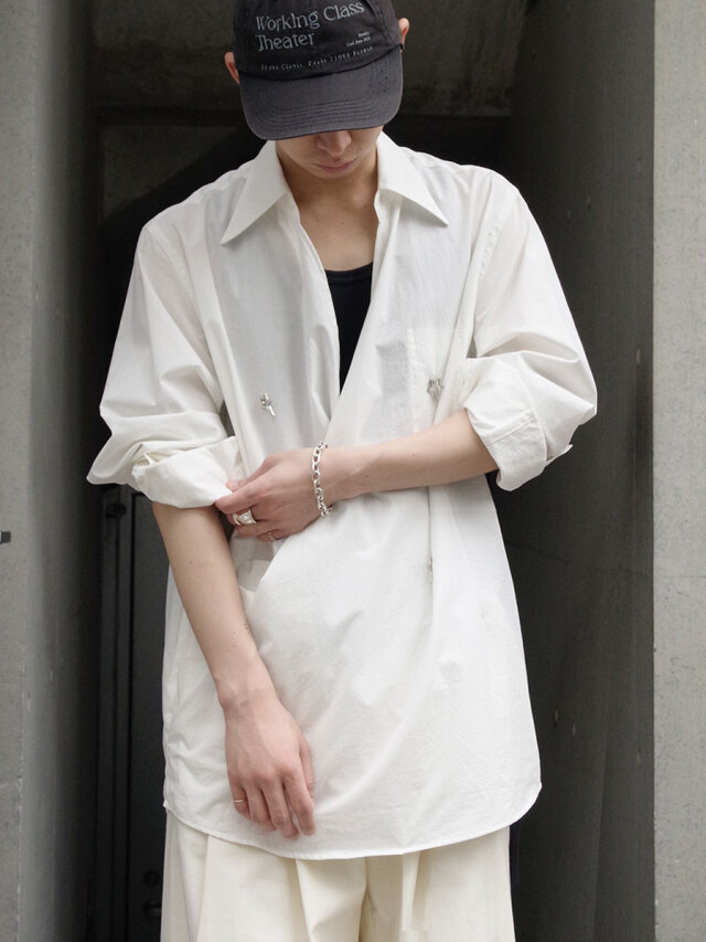 BED J.W. FORD "Overlap Pullover Shirts" - WHITE