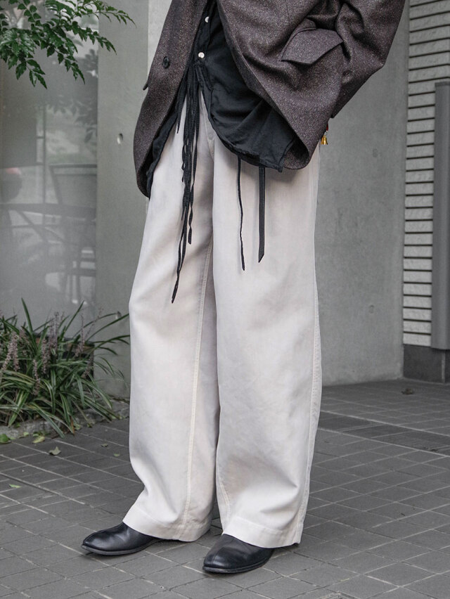 soe "Railway Wide Leg Trousers" - PINK BEIGE