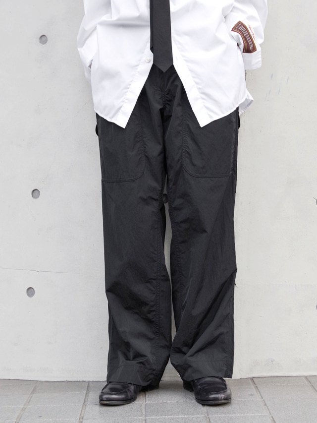 ANTHEM A "NYLON MILITARY BELTED PANTS" - BLACK