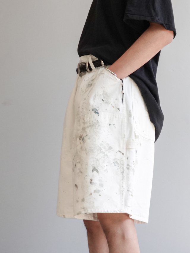 パンツ BOWWOW PAINTER'S SPLATTER SHORTS L white BEAMS（ビームス）BOW WOW / PAINTER'S SPLATTER SHORTS（パンツ