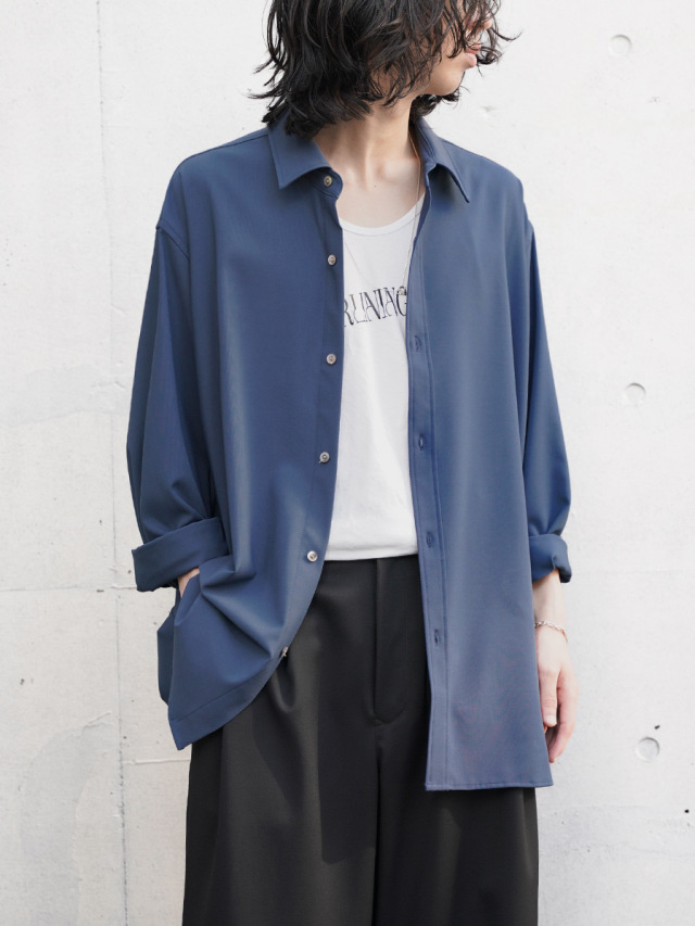 【SHELTER_EXCLUSIVE】dauerbrenner by Edwina Horl // LANGARMHEMD ＜DAUERBRENNER＞ SHIRT - DEEP BLUE