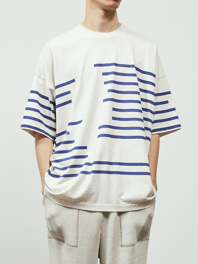 Dulcamara "24SS グリッチボーダーT" - BLUE