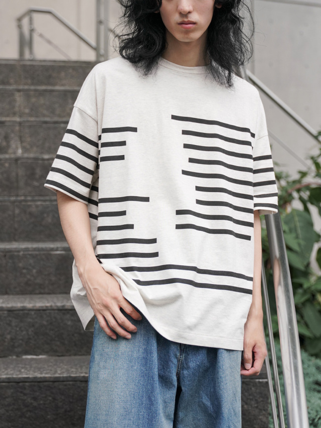 Dulcamara "24SS グリッチボーダーT" - BLACK
