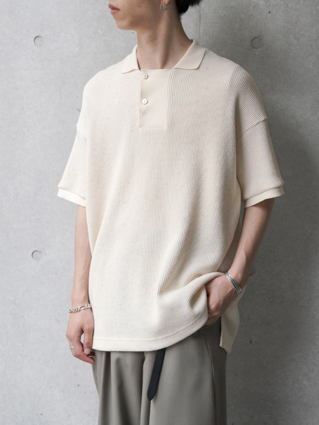 Dulcamara "24SS ワッフルSスリーブポロ" - KINARI