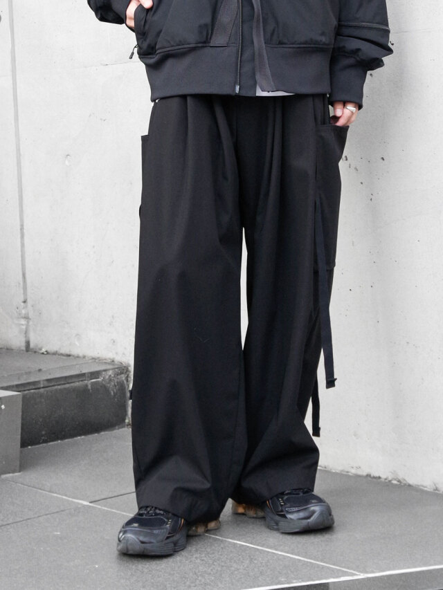 ALMOSTBLACK "WOVEN 6POCKET PANTS" - BLACK