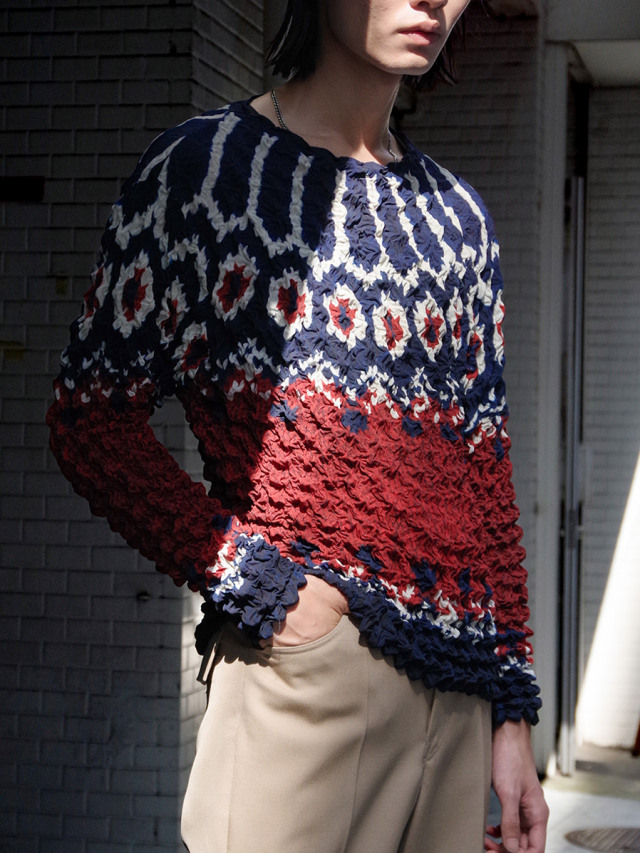MASU "POPCORN NORDIC SWEATER" - RED