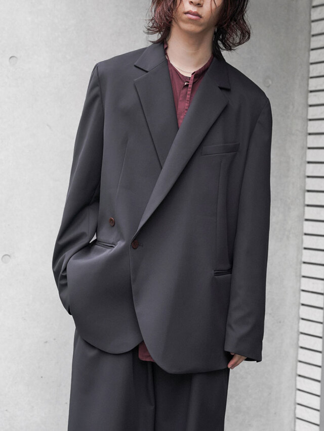 dauerbrenner by Edwina Horl // "SAKKO ＜DOPPELREIHER＞ JACKET-DOUBLE" - BLACK