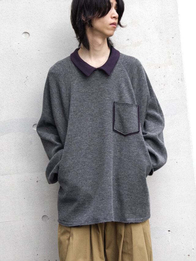 【EXCLUSIVE】EMAM × SHELTER "REGULAR COLLAR PULLOVER" - Gray Mauve