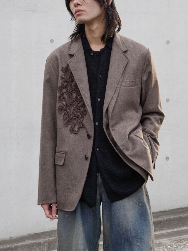 EMAM "Asymmetry Code Motif Jacket" - BROWN