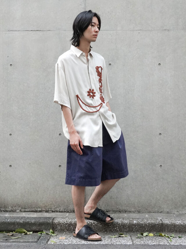 EMAM エマム 25SS 日本製 Painted Swing Top Shirt ペイントスイングトップシャツ EM25SS-SH001 1 CREAM 長袖 ハリントンジャケット トップス【新古品】【中古】【EMAM】 SALE】EMAM (エマム) 