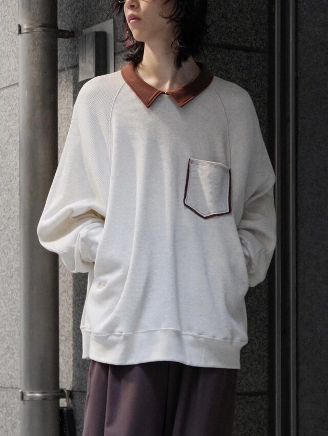 EMAM "Reverse Collar Raglan Tops" - IVORY