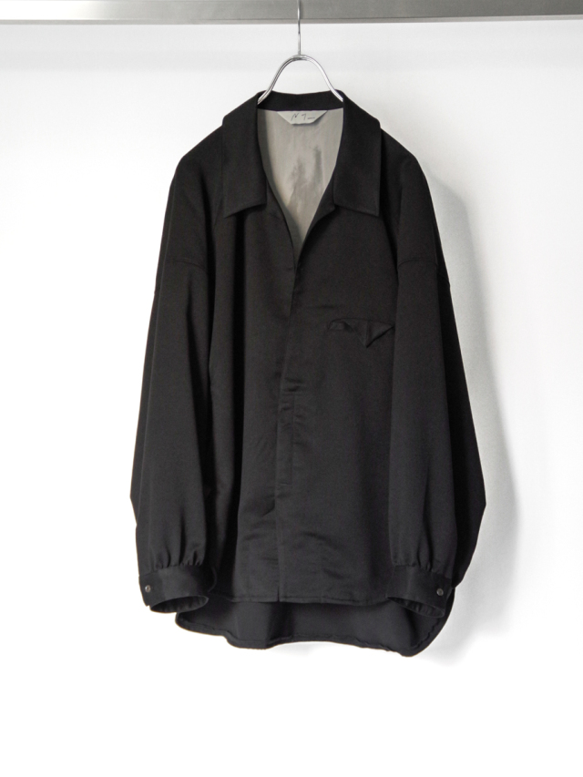 ANCELLM "VEGAN SUEDE LONG SHIRT" - BLACK