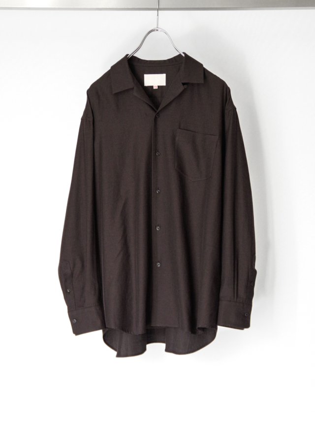 YOKO SAKAMOTO "OPEN COLLAR SHIRT" - BROWN