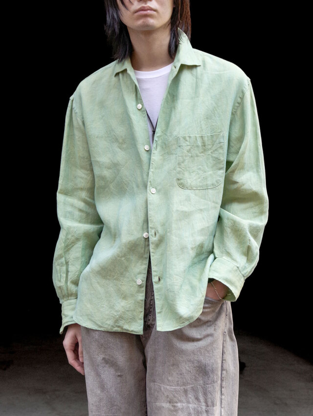 URU "ITALIAN COLLAR L/S SHIRTS B" - YELLOW