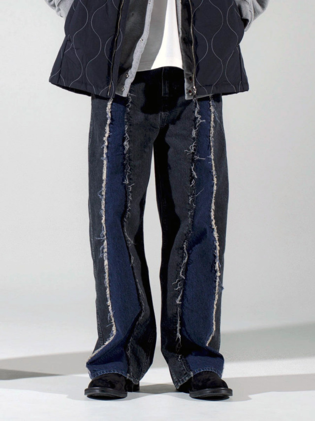 jieda SWITCHING OVER DENIM PANTS BLACK-