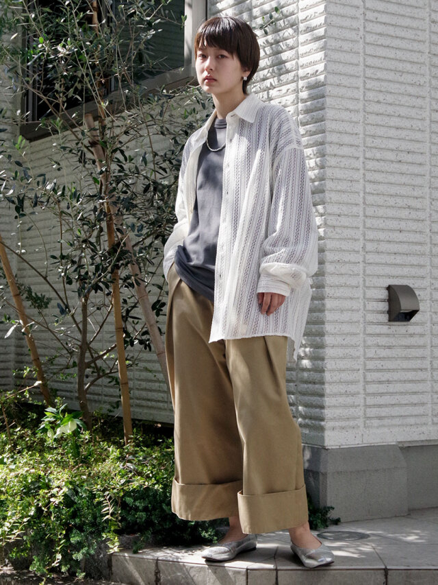 トップス JieDa \"LACE SHIRT\" - IVORY JieDa LACE SHIRT - IVORY