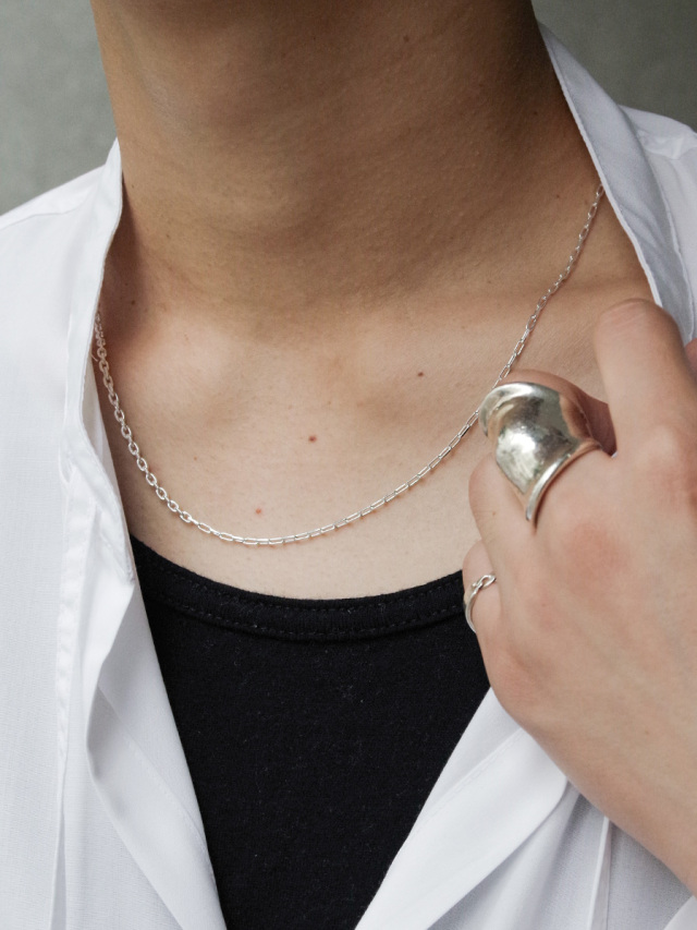 【TATIANA】(Silver925) Joy Pearl Link Chain Necklace 韓国発 Designer fashion, Seoul-fully created | W Concept