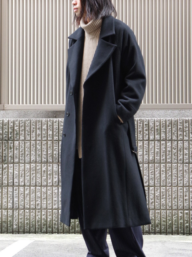 Juha ユハ Belted Over Coat ロングコート Black