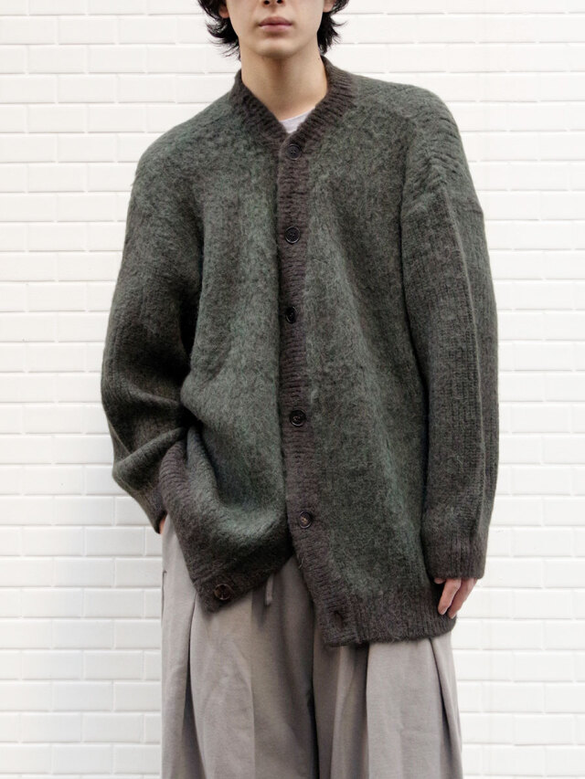 JUHA "BRUSHED ALPACA CARDIGAN" - GREEN