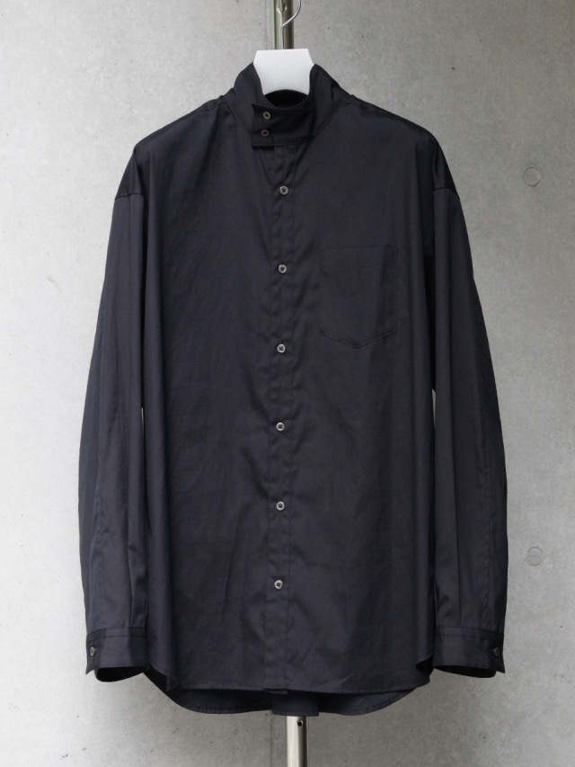 JUHA "HIGH NECK BROAD SHIRT" - BLACK