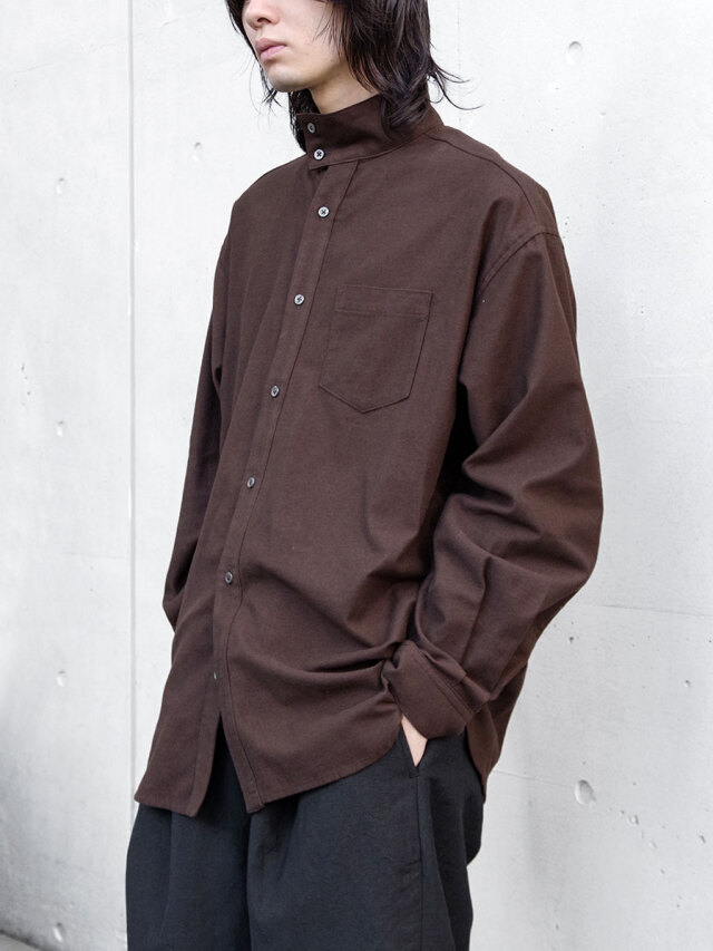 JUHA "SOFT SUEDE HIGH NECK SHIRT" - BROWN