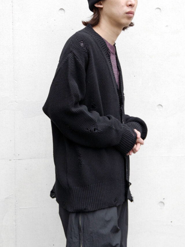 大橋和也さん着用 Juha DAMAGE KNIT CARDIGAN 2024SS】 JUHA (ユハ) 