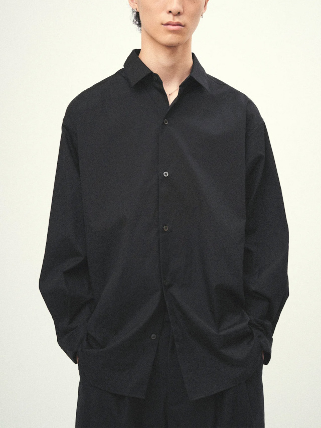 JUHA "SOFT BROAD SHIRT" - BLACK