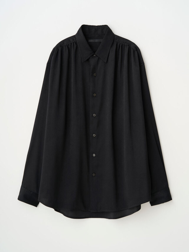 JUHA "HUSH GATHER L/S SHIRT" - BLACK