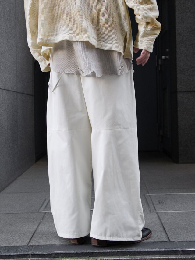 【新品未使用】ヤオイタカスミ　モモンガパンツ白 ワイドパンツ スカンツ 袴パンツ メンズ 巻きスカート