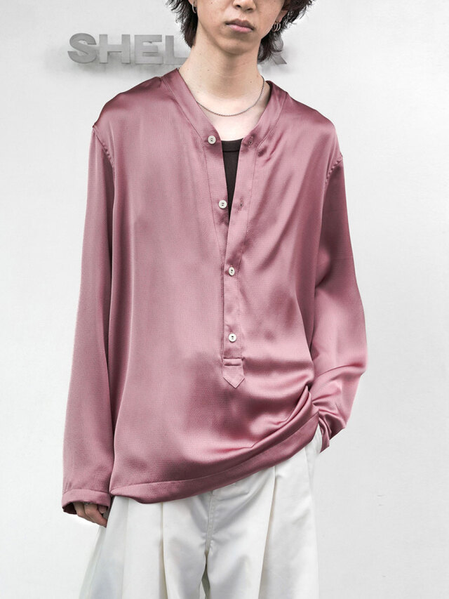 SHINYAKOZUKA "SLEEPING SHIRT AS CANVAS" - PINK （SATIN）