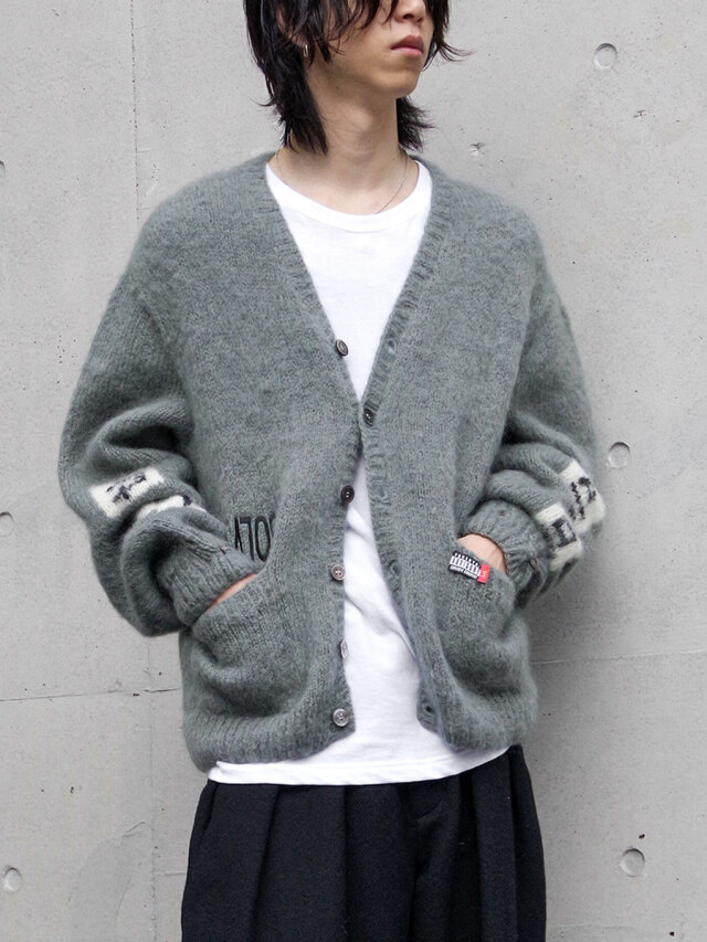 LEH "Mohair Cardigan" - MINT GRAY