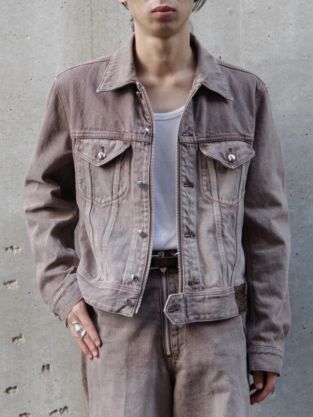 MASU "DENIM TRUCKER JACKET" - FADED BROWN