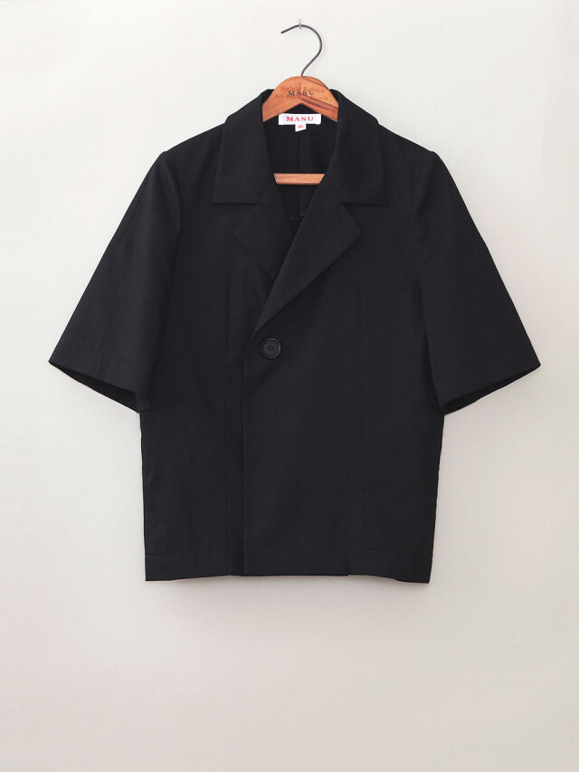 MASU "HALF SLEEVE COTTON JACKET" - BLACK