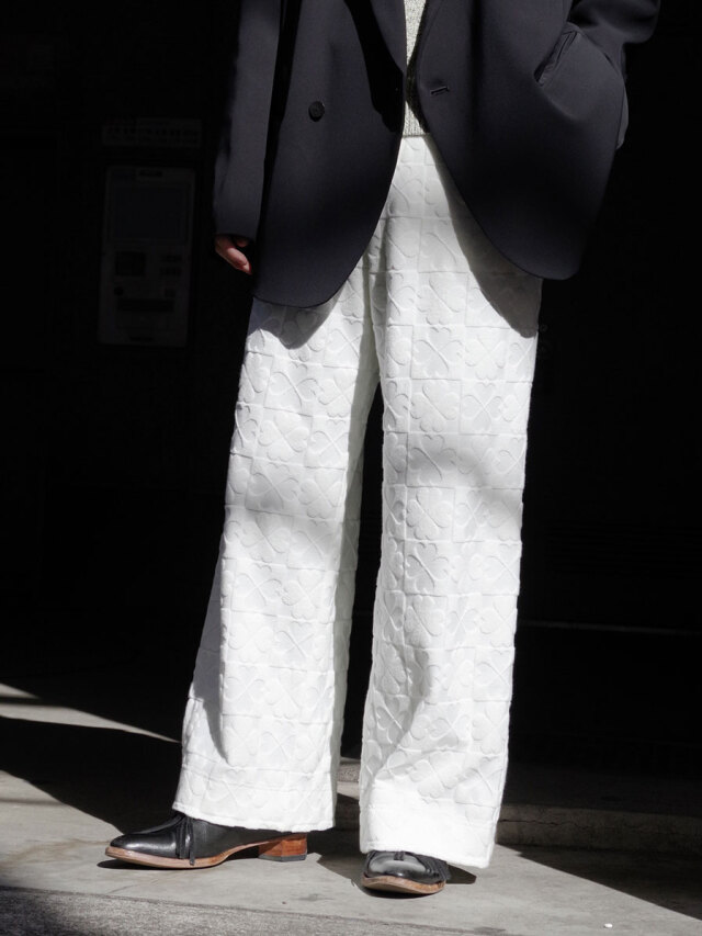 MASU "CLOVER PILE EASY PANTS" - WHITE