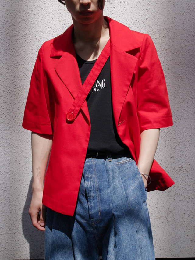 MASU "HALF SLEEVE COTTON JACKET" - RED