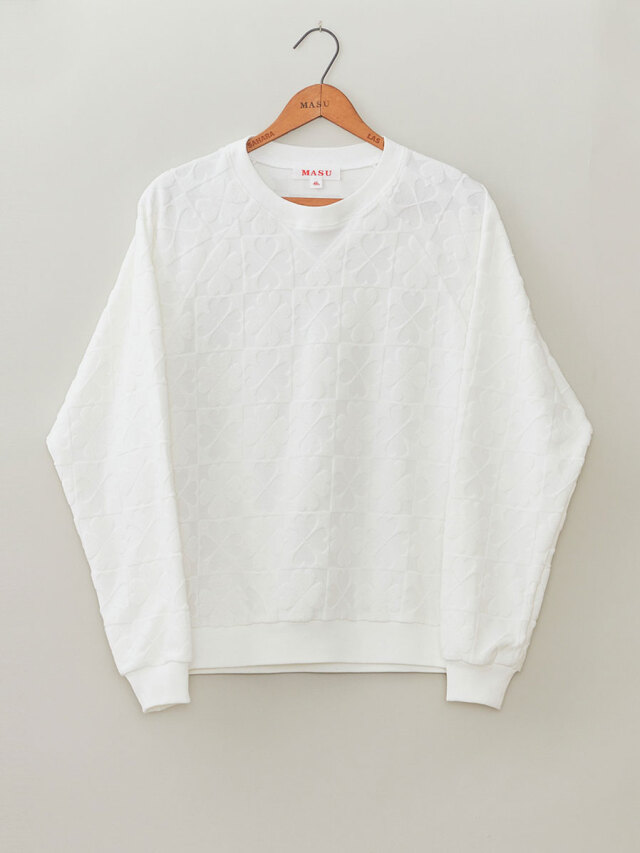 MASU "CLOVER PILE SWEAT SHIRTS" - WHITE
