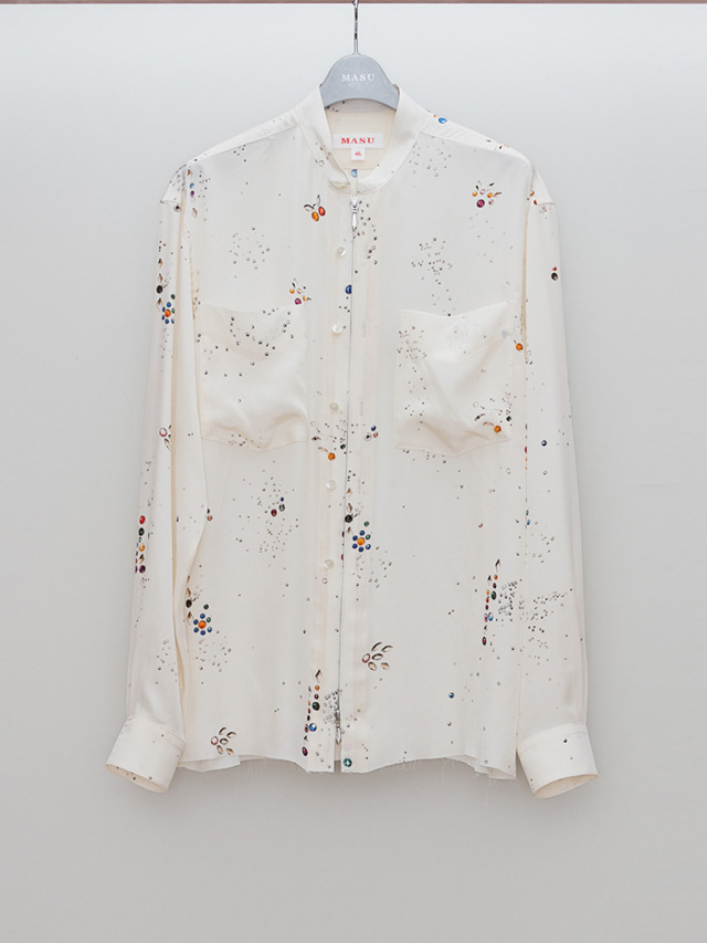 専用ですmasu シルクシャツ MASU(エムエーエスユー)のZIP-UP GALAXY SILK SHIRT BLACKの通販