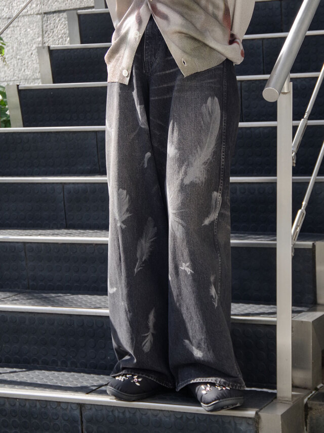 MASU ""MASU BOYS" FEATHER BAGGY JEANS" - BLACK