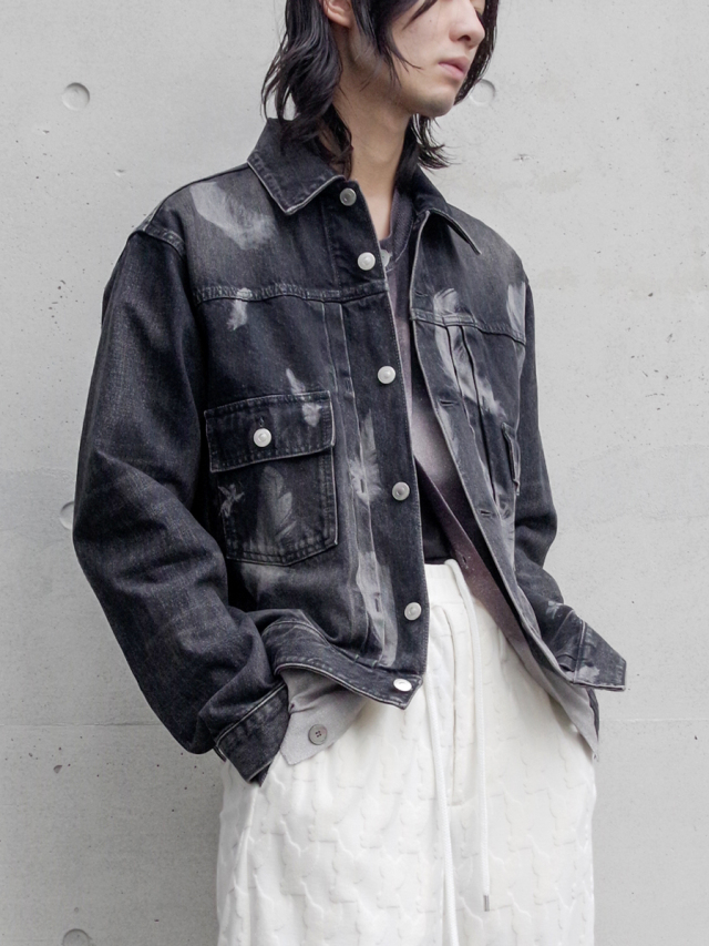 MASU ""MASU BOYS" FEATHER DENIM JACKET" - BLACK
