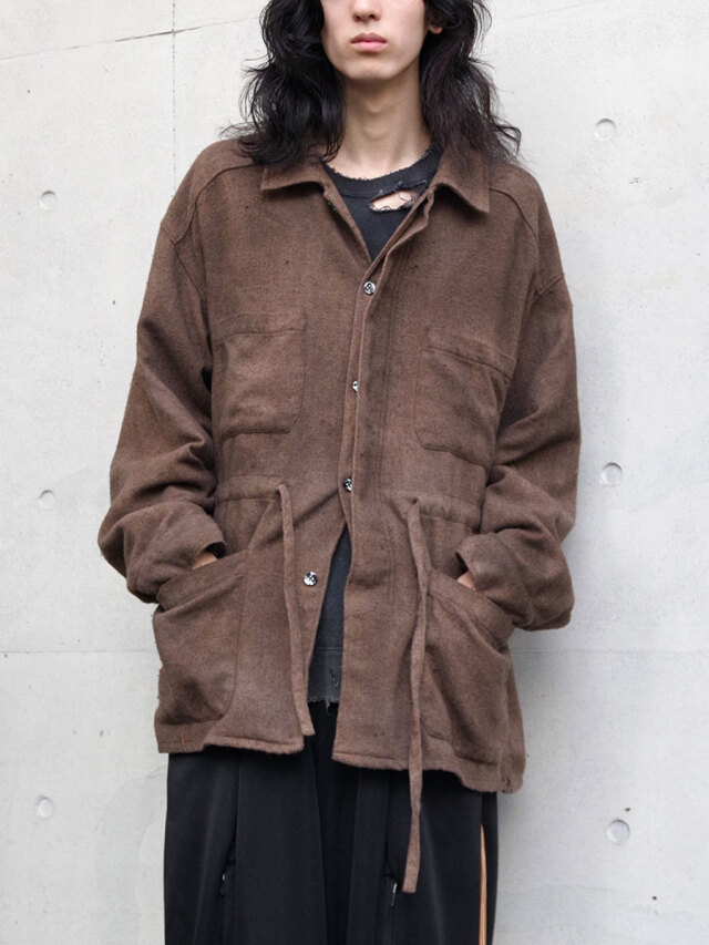 ANCELLM "PILLING SHIRT JACKET" - BROWN