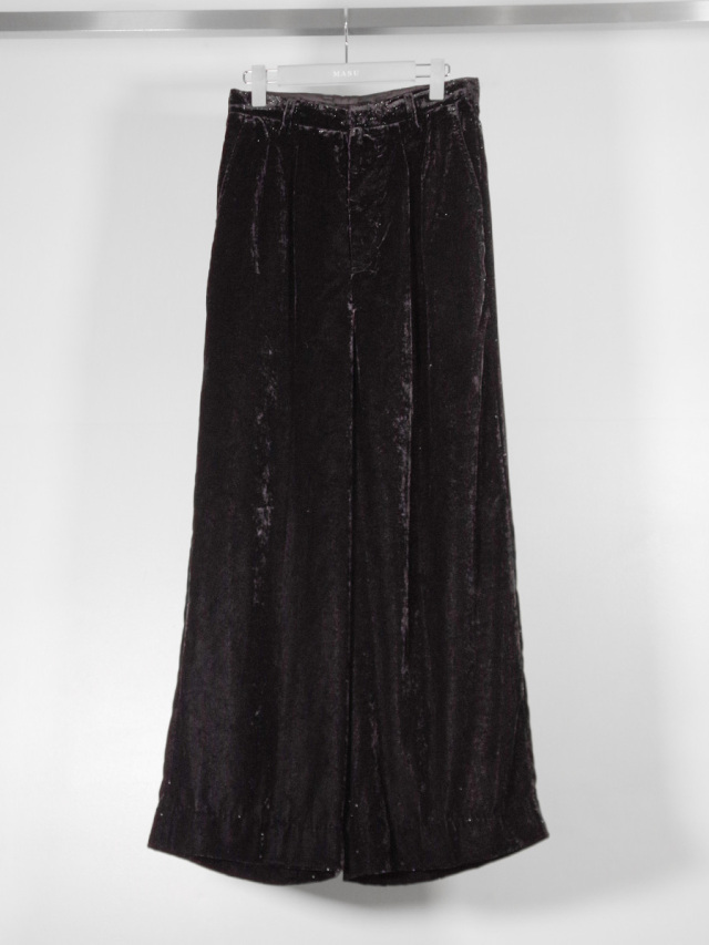 MASU "VELVET WIDE TROUSERS" - BLACK