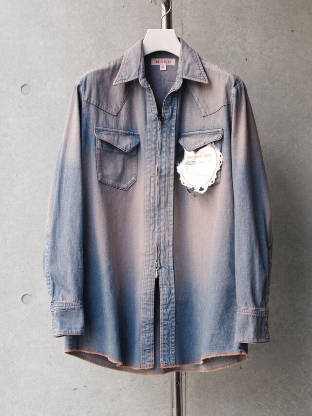 MASU ""MASUBOYS" WESTERN SHIRT (OVER DYE)" - PINK INDIGO