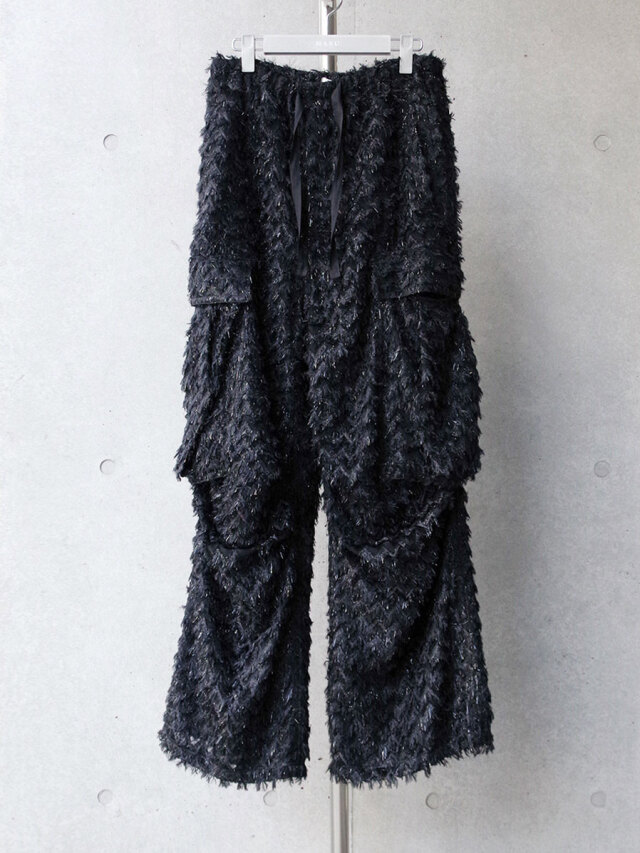 MASU "FLUFFY CARGO PANTS" - BLACK