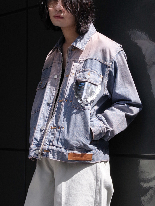 MASU ""MASUBOYS" DENIM JACKET (OVER DYE)" - PINK INDIGO