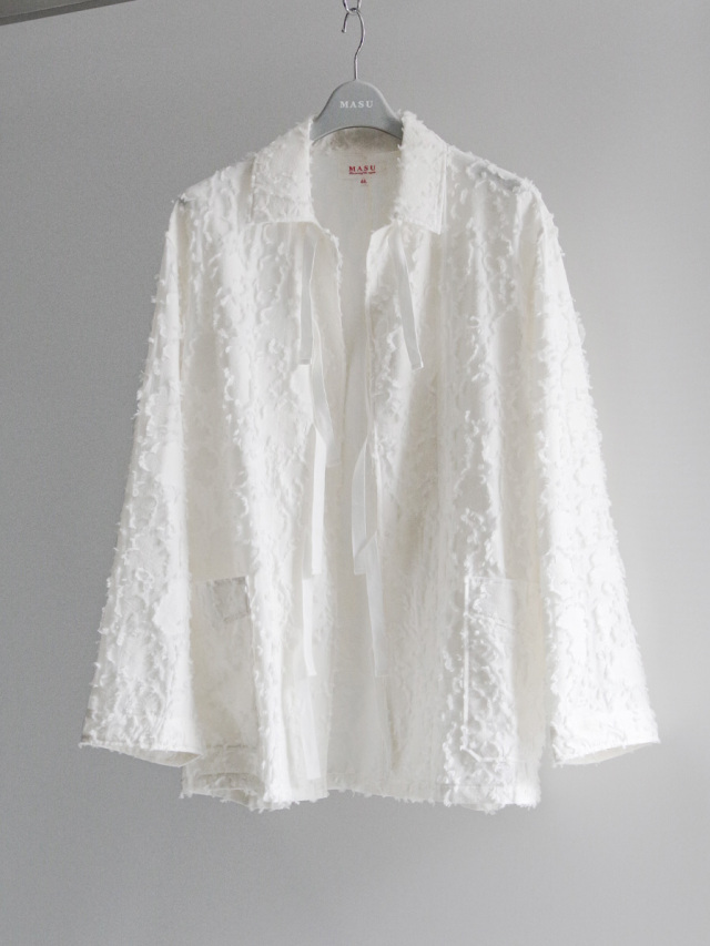 MASU "VICK CAMO RIBBON SHIRT" - WHITE