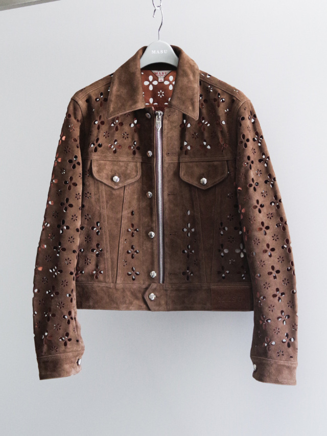 10月19日まで25AWMASU Flower Hole Suede Jaket