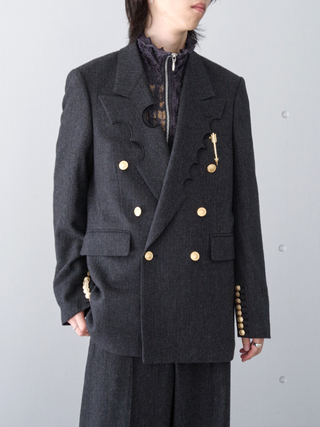 MASU 23AW テーラドジャッケト MASU(エムエーエスユー)のSPARKLING TAILORED JACKET DARK GREY