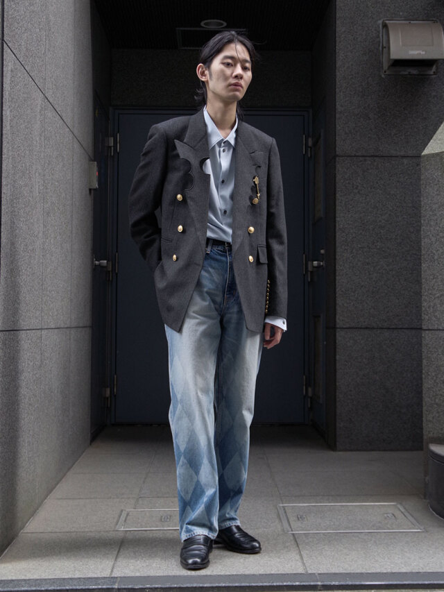 MASU風 テーラードジャケット MASU(エムエーエスユー)のFUTURE LAYERED JACKET GRAYの通販